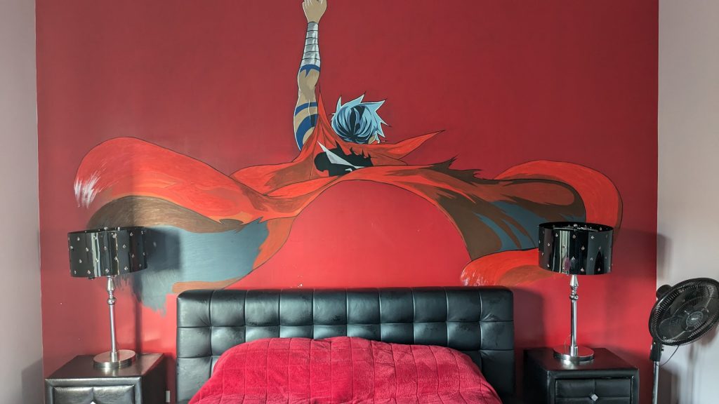 Anime bedroom at an Airbnb in Esenada, Mexico. 